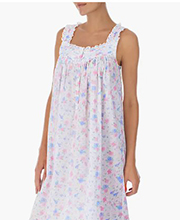 SWEET DREAMS SALE - Eileen West  (Sizes Small)  Cotton Lawn Sleeveless Night Gown in Spring Blooms