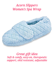 acorn slippers women spa wrap blue