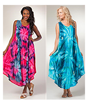  Sleeveless Rayon Long Umbrella House Tie Dye Dress by Advance Apparels in Multiple Colors