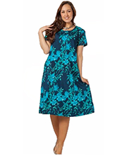 Casual Cotton Dress with Pockets by La Cera Mid-Length A-Line in Luna Garden