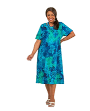 Plus Size Dresses with Pockets - La Cera Knit A-Line Dress - Deep Lagoon