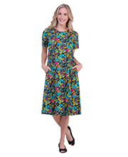 La Cera Cotton Dress Knit - Short Sleeve in Sunny Gardens