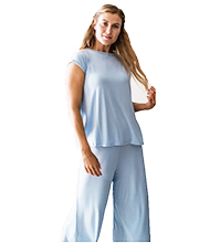 Yala Swing Bamboo Short Sleeve Wide Legged Cropped  Pajama Set 