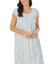 Eileen West (Size S & L) Cotton Knit Cap Sleeve Ballet Nightgown in Floral Abundance
