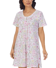 Last Ones Special - Carole Hochman (Size M & L) Short Sleeve 100% Cotton Short Nightgown - Pink Harmony