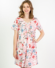 Plus Carole Hochman (Size 2X) Short Sleeve 100% Cotton Knit Short Nightgown - Bella Pink
