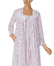 Special - Eileen West Nightgown and Robe Set - 100% Cotton Ballet Length in Rose Floral