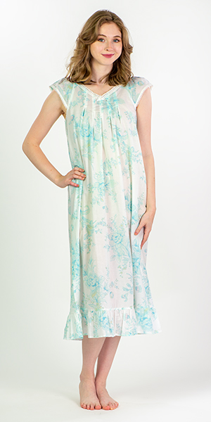 miss elaine long sleeve nightgown
