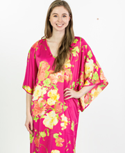 "N" by Natori V-Neck Satin Long Caftan -