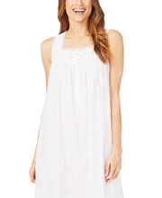 Eileen West Sleeveless Ballet Nightgown 100% Cotton in Pure White