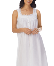 Eileen West Cotton Lawn Sleeveless Night Gown in Lily White