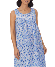 Eileen West 100% Cotton Lawn Long Sleeveless Nightgown - Serene Floral