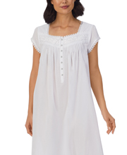 Eileen West Short Sleeve Cotton Lawn Ballet gown - Serene White