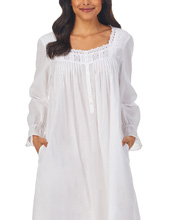  Eileen West Cotton Lawn Long Sleeve Ballet Nightgown in Vintage White