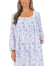 Eileen West Cotton Lawn Long Sleeve Ballet Nightgown in Peri Floral
