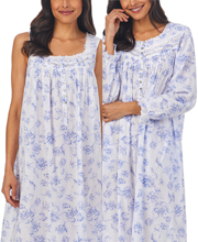 Eileen West Nightgown and Robe Set - 100% Cotton Ballet in Peri Floral Dream