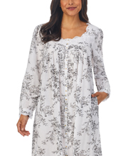 Eileen West Button Front Robe or Nightgown - Cotton Lawn in Heather Grey Dreams
