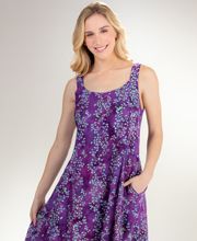 Eagle Ray Traders (Small) Long Batik Sleeveless Tie-Back Dress in Orchid  