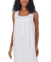 Eileen West (Size L) Cotton Lawn Sleeveless Gown in Starry White