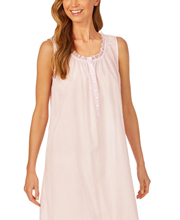 Eileen West 100% Cotton Lawn Long Sleeveless Nightgown - Vintage Blush