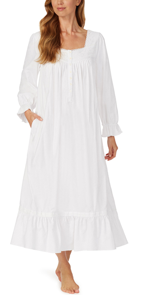 white fleece gown