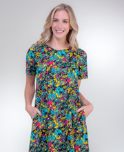 La Cera Cotton Dress Knit - Short Sleeve in Sunny Gardens