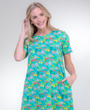 La Cera "Easy Fit" Knit A-Line Dress - Turquoise 