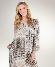"N" by Natori V-Neck  Long Caftan - Granada Dunes