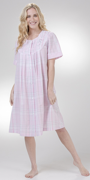 short snap front robe