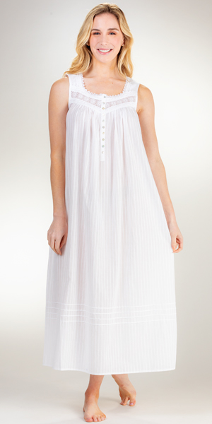 white sleeveless nightgown