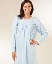 calida 100% long sleeve classic cotton nightgown