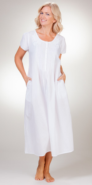 white sleep gown