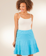 Z8-7-15AMAZONI Can Too 100% Cotton Beach Wear - Tiered Skirt in Turquoise
