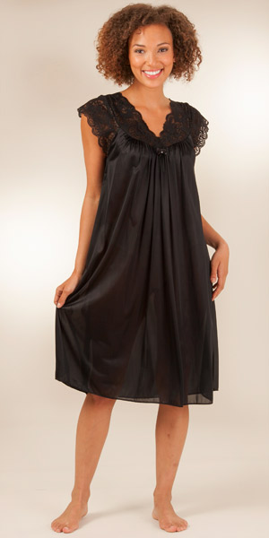 black nightgown short