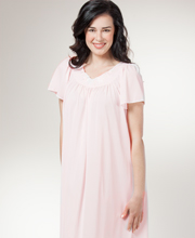 Miss Elaine (Size S) Classics Flutter Sleeve Nylon Ballet Nightgown - Soft Pink