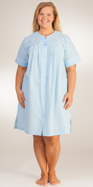 short snap front robe
