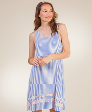Last One Special -  Ellen Tracy (Size Small) Short Knit Nightgown / Cover-Up in Tranquil Stripe