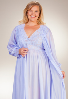 nightgown robe frost peri shadowline silhouette plus peignoir serene comfort zoom thumbnail