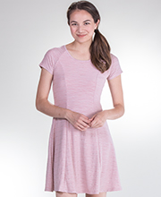 SC SALE (Size S/M) Cap Sleeve Poly Blend Textured Skater Dress in Pink