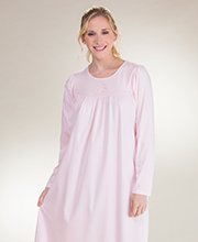 calida 100% long sleeve classic cotton nightgown