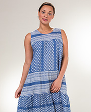 La Cera (Small) Sleeveless Dresses - Cotton Muumuu Dress in Bandana Blue