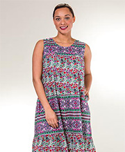 La Cera (Small) Cotton Dresses - Sleeveless Muumuu Dress in Berry Pleasant