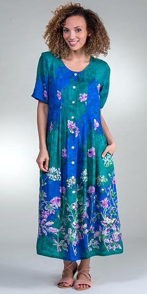 button front short sleeve dress