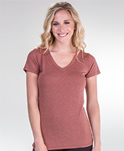 Cap Sleeve V-Neck Comfort Blend Tee in Clay