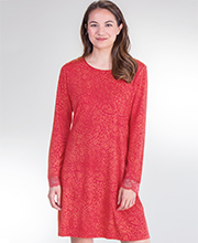 SC SALE Last Ones Special - Sesoire (Large) Cotton/Rayon Long Sleeve Night Shirt in Cherry Floral