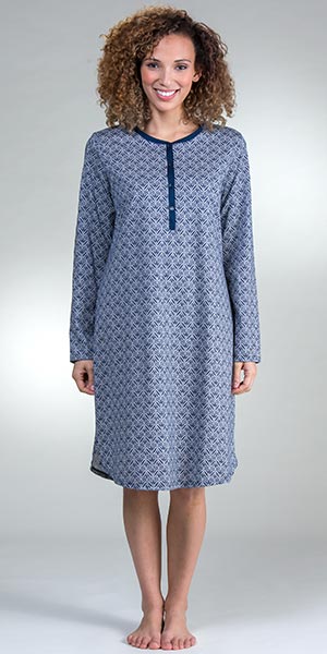 long sleeve cotton night gown