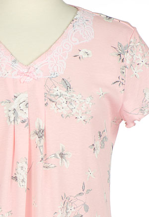 short silvery elaine nightgown knit miss cotton floral zoom thumbnail sleeve