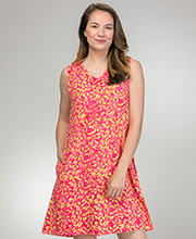 Treasures of Bali (Sizes S, XXL) Sleeveless Beach Dress in Citrus Leaves