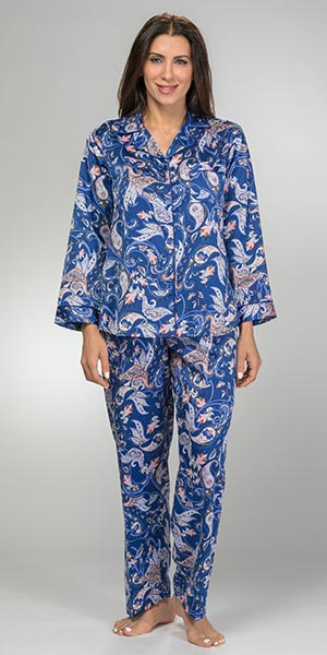 brushed back satin pajamas plus size