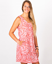 SC SALE Blue Water (Size M & XL)  V-Neck Rayon Tank Dress in Orange Speckle
